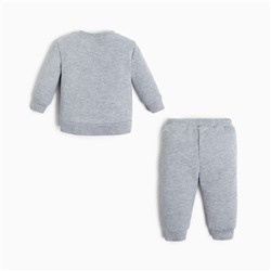 Костюм детский (джемпер, брюки) «Крошка Я» Merry Xmas, рост 62-68 см, серый