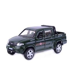 Машина металл UAZ Pickup Армия России 12 см, (двери, багаж,) инерц, в коробке