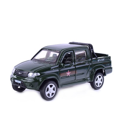 Машина металл UAZ Pickup Армия России 12 см, (двери, багаж,) инерц, в коробке