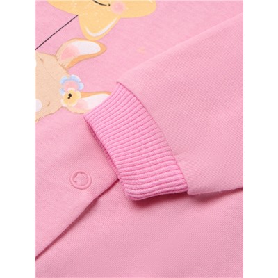 Комбинезон детский с закрытыми ножками «Зайка», цвет розовый, рост 68