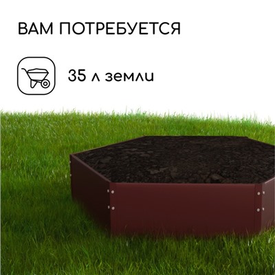Клумба оцинкованная, d=60 см, высота бортика 15 см, коричневая, Greengo