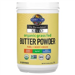 Garden of Life, Dr. Formulated Keto, порошок из органического сливочного масла из молока коров травяного откорма, 300 г (10,58 унции)