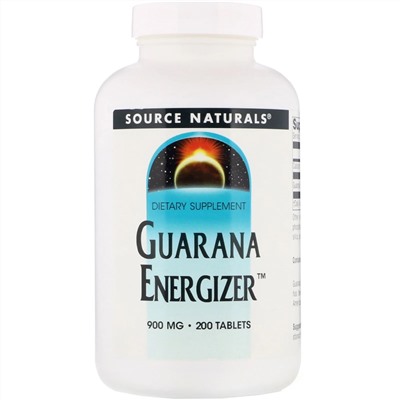 Source Naturals, Энергетик с гуараной, 900 мг, 200 таблеток