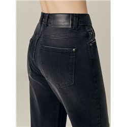 Mom Fit CONTE CON-661 Черные джинсы mom с эффектом потертости и необработанным краем