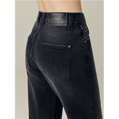 Mom Fit CONTE CON-661 Черные джинсы mom с эффектом потертости и необработанным краем