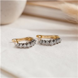 Серьги с цирконами, цвет покрытия желтое золото, арт.313.234