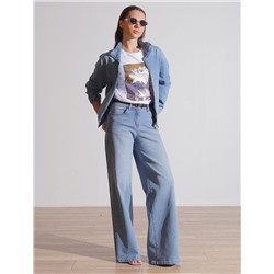 Джинсовый бомбер на молнии из эластичного плотного денима