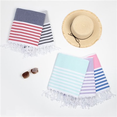 Полотенце - пештемаль пляжное «Фортуна», 100×180 см, хлопок 100%, сиреневое