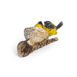 Подвесной декор из полистоуна «Гнездо с синицами» 15×13×10 см