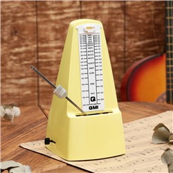 Метроном механический Gleam, желтый, 40-408 ударов в минуту, 21×10×12 см