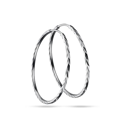 Серьги из серебра без вставки, А-2100240, 4 см