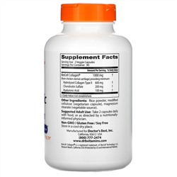 Doctor's Best, гиалуроновая кислота и сульфат хондроитина, 180 вегетарианских капсул
