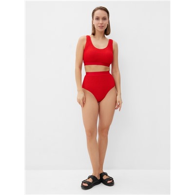 Купальник раздельный фактурный с топом женский MINAKU, размер 42, красный