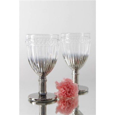 Бокалы для вина Magistro «Босфор», 250 мл, стекло, градиент серебро, набор 6 шт.