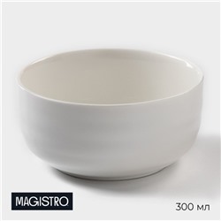 Салатник Magistro «Волна Бланш», 300 мл, d=10.5 см, фарфор, белый