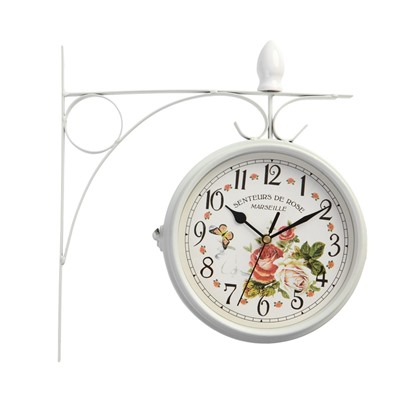 Часы настенные интерьерные «Розы», двусторонние, на подвесе, плавный ход, 40×32 см, циферблат d=17 см, от батареек 2хАА