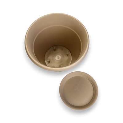 Горшок для цветов с поддоном «Рябина», 22 л, пластиковый, цвет латте