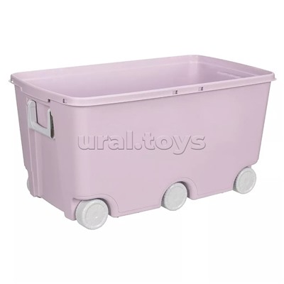 Ящик для игрушек на колесах 66,5л, 685х395х385мм (Розовый)