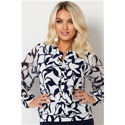 Блузка женская  3055/11/Белый, синий