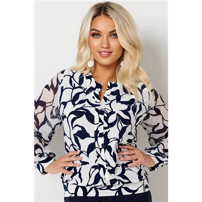 Блузка женская  3055/11/Белый, синий