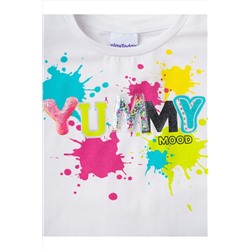 Комплект трикотажный для девочек: джемпер (футболка), юбка-шорты PLAYTODAY, 1240354