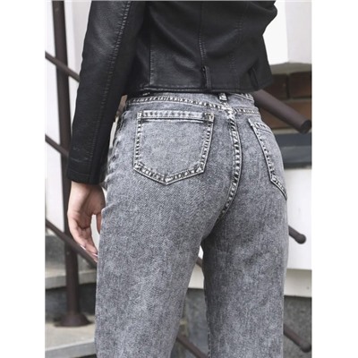 Джинсы укороченные мом бананы