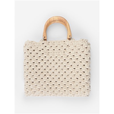 Ручки для сумки деревянные, с полукольцами, 10.3×8 см, 2 шт., цвет бежевый, серебряный