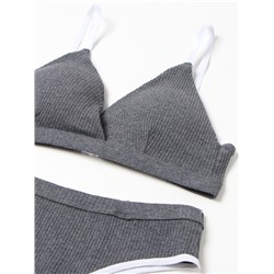 Комплект нижнего белья женский (топ, трусы) Collorista, тёмно-серый, размер 46-48