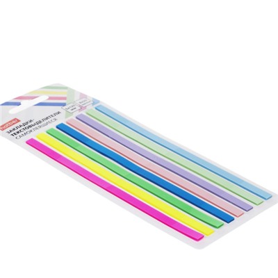 Закладки-текстовыделители с клеевым краем 135х5мм 8цв.х20шт "NEON.MIX" пластик,европодв. 090308 Хатбер