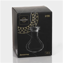 Декантер Magistro «Богема», 1.5 л, 15.5×20.5 см, металлическая крышка с диспенсером, стекло, прозрачный