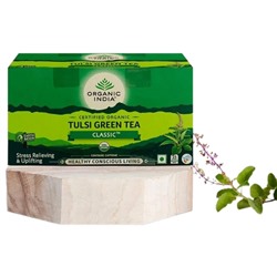 Organic India Tulsi Green Tea Classic / Тулси Зеленый Чай Классический со Священным Базиликом 25 Чайные пакетики