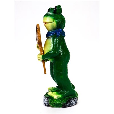 Садовая фигура из полистоуна «Лягушка с табличкой», 16×21×46 см