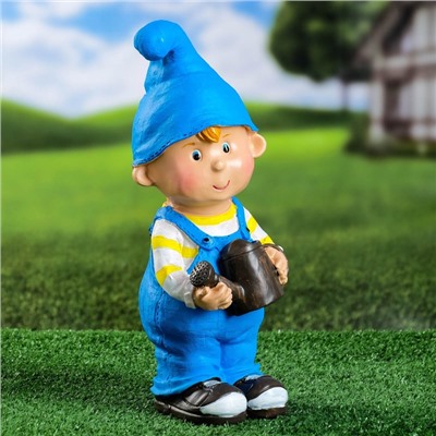 Садовая фигура из полистоуна «Мальчик с лейкой», 12×13×33 см