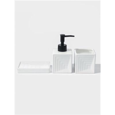 Набор для ванной SAVANNA, 3 предмета, дозатор для мыла, стакан, мыльница