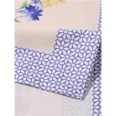 Дорожка на стол «Этель. Уютные коты», 40×146 см, 100% хлопок, саржа 190 г/м², бежевая/синяя