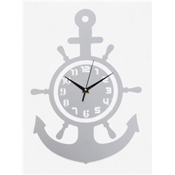Часы настенные интерьерные, 3d "Якорь", наклейка, большие, 45 х 31 см