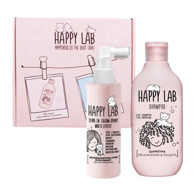 Happy Lab Набор средств для ухода за волосами / Шампунь «Увлажнение & Защита» + Крем-спрей мультиэффект, 300 мл, 200 мл 27724