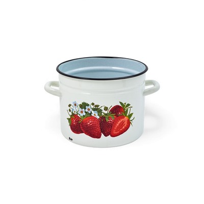 УЦЕНКА Кастрюля эмалированная, 7 л, цилиндрическая, без крышки, белая