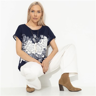 Футболка свободной посадки, Жду чудо (floral print)