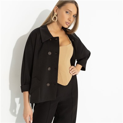 Жакет в полоску, Безупречные манеры (черный)