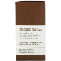 Magsol, дезодорант с магнием, сандал, 95 г (3,2 унции)