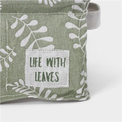 Органайзер для хранения белья Доляна Leaves, 4 ячейки, 20×20×11 см, зелёный