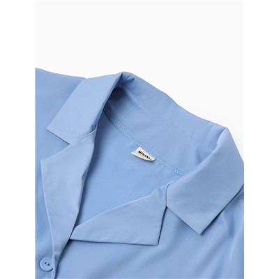 Пижама женская (рубашка, шорты) женская MINAKU: Home collection, небесно-голубая, размер 50