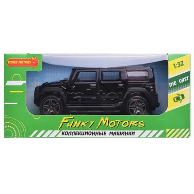 Чёрная инерционная машинка Внедорожник с люком die-cast,1:32, открывающиеся двери