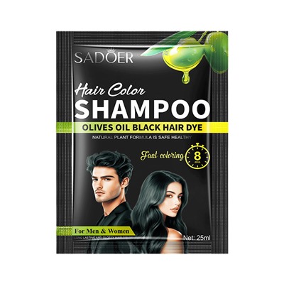 Шампунь-краска для волос с оливковым маслом (цвет черный)