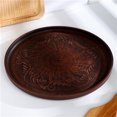 Блюдо для пиццы «Вьюнок», 28×2.5 см, красная глина