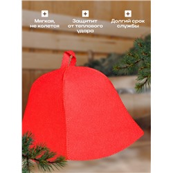 Шапка для бани и сауны «Классическая», полиэфир, красная, «Добропаровъ»