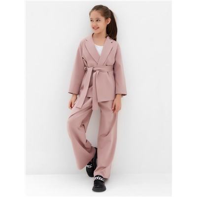 Комплект для девочки (жакет и брюки) MINAKU: PartyDress, пыльно-розовый, рост 128 см