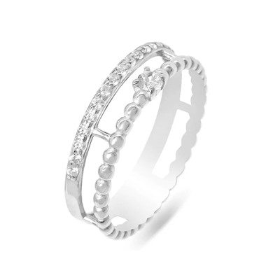 Кольцо из серебра куб.циркон., ЗК0101704