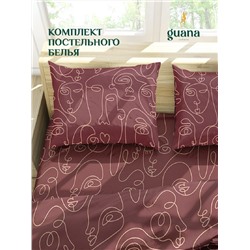 КПБ полисатин маски бордо